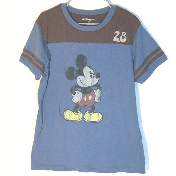 Disneyland Walt Disney World Mickey Mouse Blue Short Sleeve Sports Tee T Shirt - Picture 1 of 9